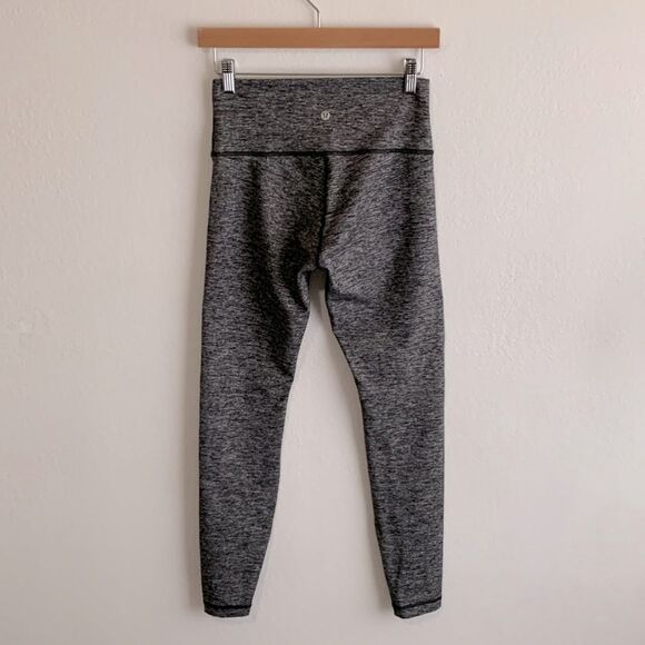 Lululemon Wunder Under Luon Heathered Black Hi-Rise 28” Tight Leggings Sz 8 - Picture 5 of 9